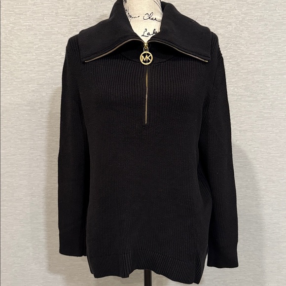 MICHAEL Michael Kors Women's Black Half-Zip Sweater Size Petite Large - Picture 1 of 6